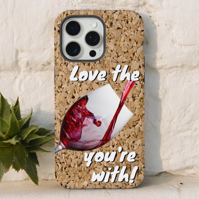 Humorvolle Liebe Der Wein, mit dem Sie zusammen si iPhone Hülle (back cover of iPhone case with funny winer lover details)