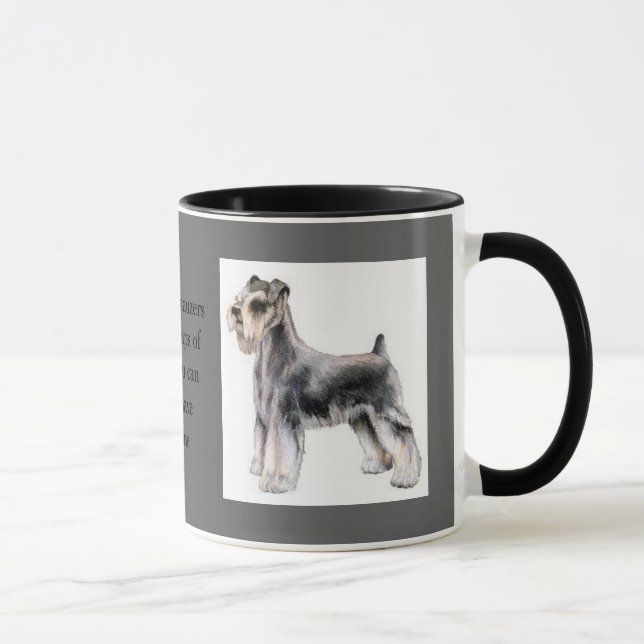 Humorvolle Minischnauzer-u. Kaffee-Liebhaber-Tasse Tasse (Rechts)