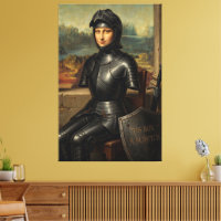 Humorvolle Mona Lisa Schwarzer Ritter