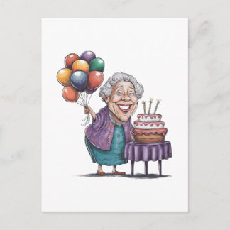 Humorvolle Nana-Geburtstagsfeier-Ballon-Art Einladungspostkarte