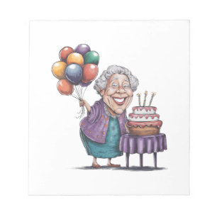 Humorvolle Nana-Geburtstagsfeier-Ballon-Kunst Notizblock