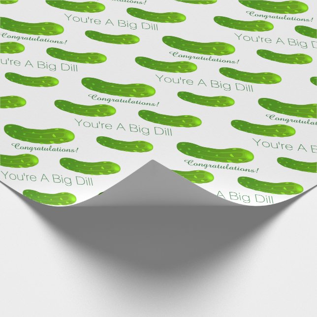 Humorvolle Pickle Gratulationen Wrapping Paper Geschenkpapier (Ecke)