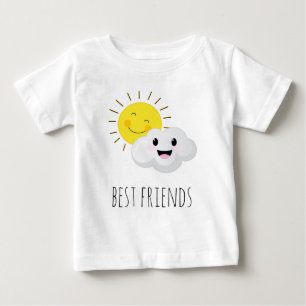 Humorvolle Sonne und Wolken Die besten Freunde Car Baby T-shirt