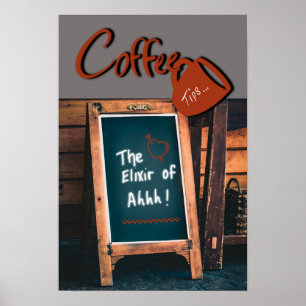 Humorvolle Tafel zitieren rote Tasse Poster