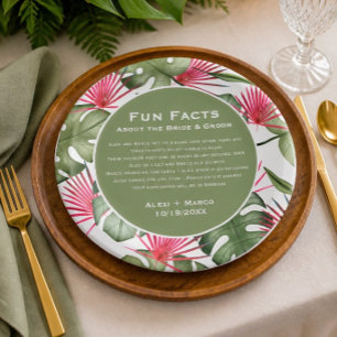 Humorvolle tropische Hochzeitspapierplatten Pappteller