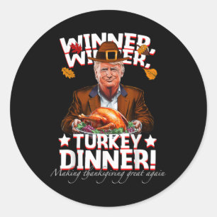 Humorvolle Trump Gewinner Türkei Abendessen Thanks Runder Aufkleber