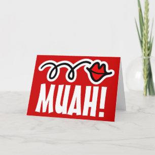 Humorvolle Valentinsgrußkarte mit einem Kuss Feiertagskarte