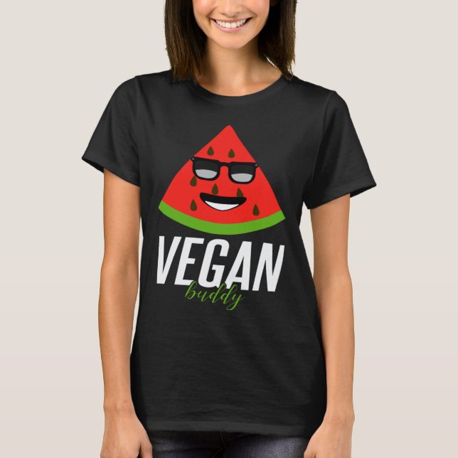 Humorvolle vegane Buddy-Kunst T-Shirt (Vorderseite)