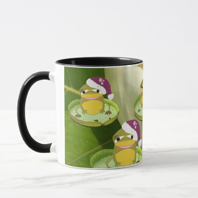 Humorvolle Weihnachtsfrosch-Tasse Tasse (Links)