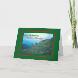 HUMORVOLLE WEIHNACHTSkarten-"KUH-GLOCKEN RING, Feiertagskarte