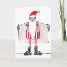 Humorvolle Weihnachtsmann-Weihnachtskarte Feiertagskarte