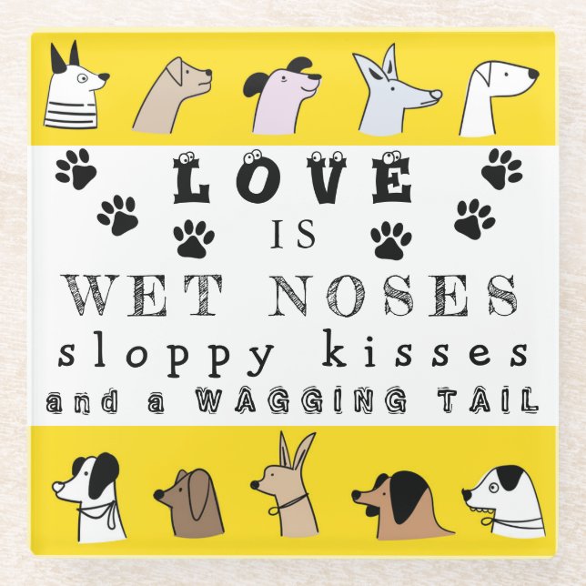 Humorvolle Worte Hund- und Hauseigentümer Glasuntersetzer (Vorderseite)