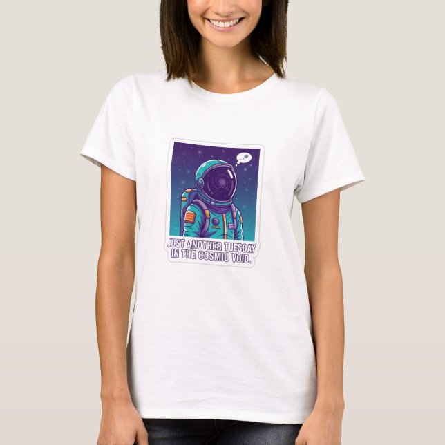 Humorvoller Astronaut im kosmischen Vakuum | Lusti T-Shirt (Vorderseite)