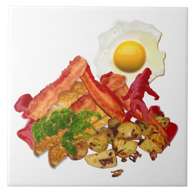 Humorvoller Ketschup gegangenes Squatchin für Fliese (Vorderseite)