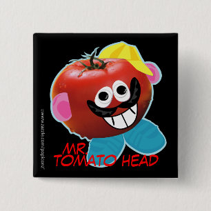humorvoller Knopf Parodie Herrn tomato head Button