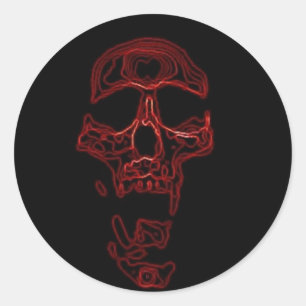 Humorvoller Lustiger Totenkopf Runder Aufkleber