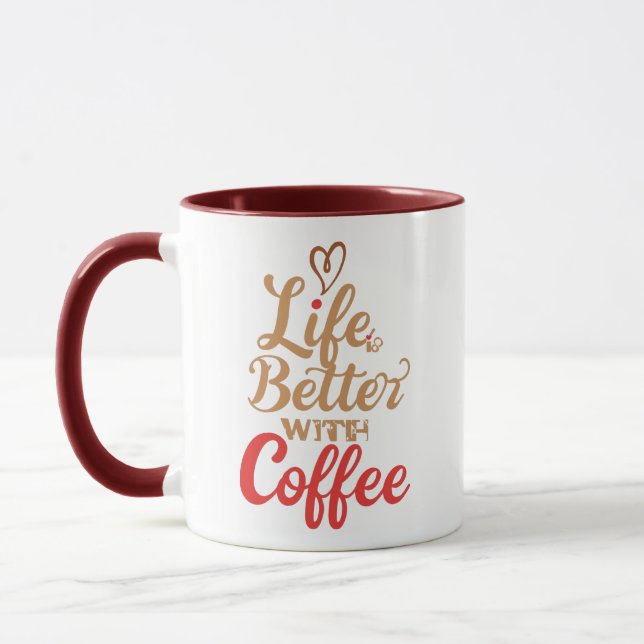 Humorvoller Morgen-Kaffee-Slogan Tasse (Links)