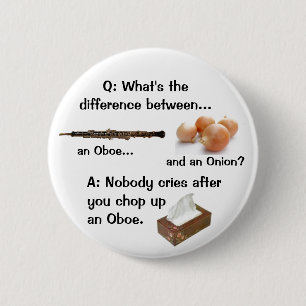 Humorvoller Oboe Witz-Knopf Button