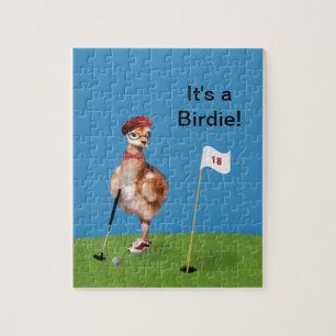 Humorvoller Vogel, der Golf spielt Puzzle