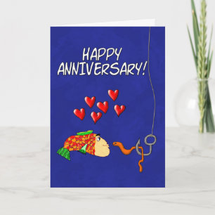 Humorvolles Alles Gute zum Hochzeitstag Fisch und Karte