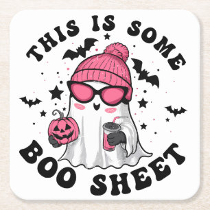 Humorvolles Halloween-Party "This is some Boo Shee Rechteckiger Pappuntersetzer