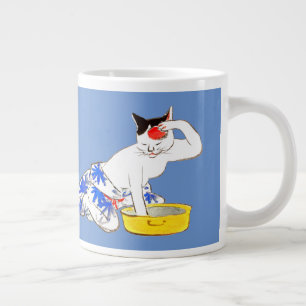 Humorvolles japanisches Katzenbaden I Jumbo-Tasse