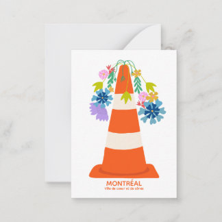 Humorvolles Montréal orange Kegel Stadt Geschenk Mitteilungskarte