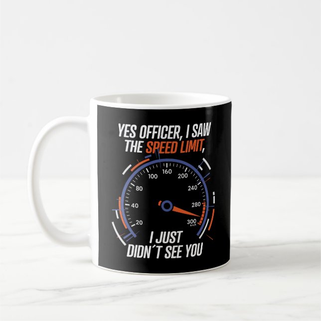Humorvolles Tempolimit-Autodesign Kaffeetasse (Links)