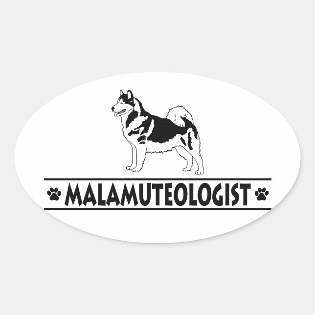 Humour Alaskan Malamute Ovaler Aufkleber (Vorderseite)