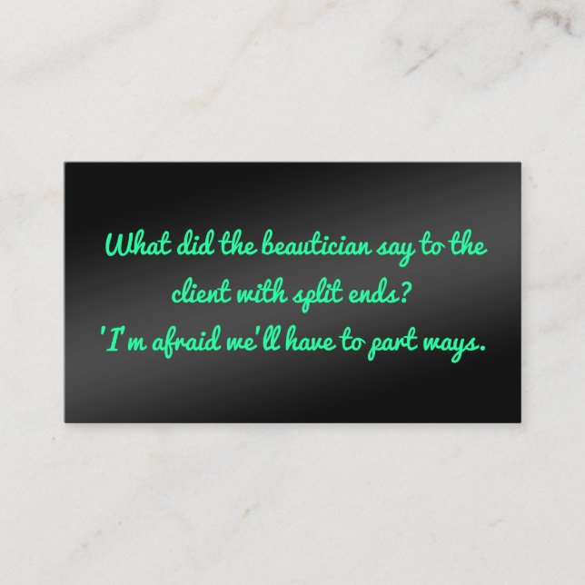 Humour Beauty Esthetician Visitenkarte (Vorderseite)