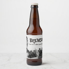 Humour Brewski Retro 1950er Bier Bierflaschenetikett