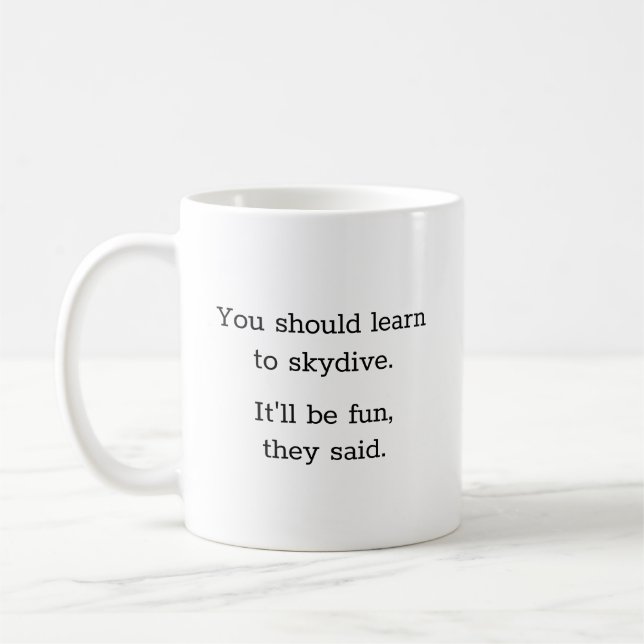 Humour Funny Sky Diving Kaffeetasse (Links)