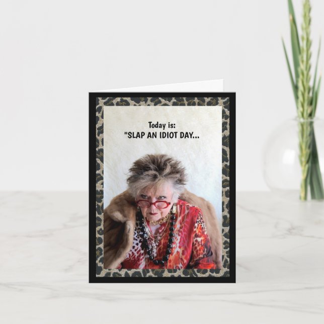 Humour Slap an Idiot Day Karte (Vorderseite)