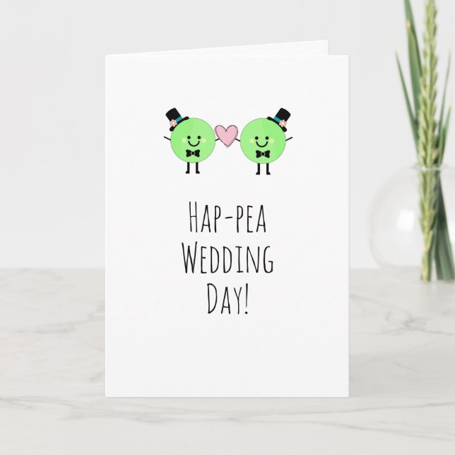 Humourous Wedding Card Niedlich Peas Gay Karte (Vorderseite)
