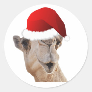 Hump Day Camel Santa Claus Hat Runder Aufkleber