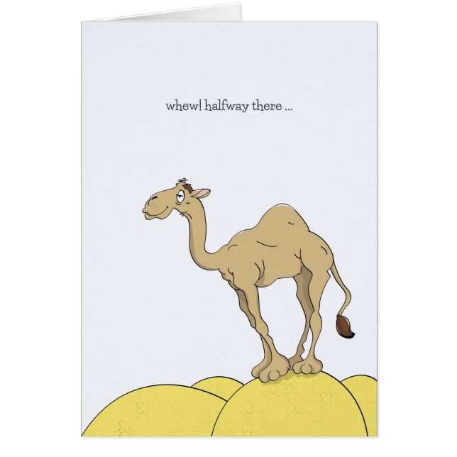 Hump Day Cards, Camel on Desert Sand Hump Cartoon (Vorne)