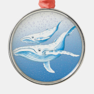 Humpback-Familie Ornament Aus Metall