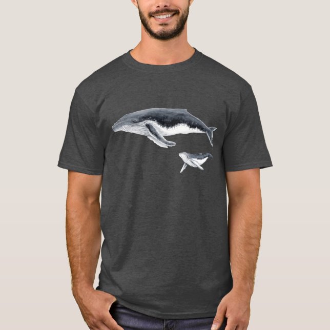 Humpback Walmutter und Buckelwal T-Shirt (Vorderseite)