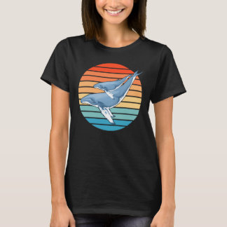 Humpback Whale auf Retro Sunset T - Shirt
