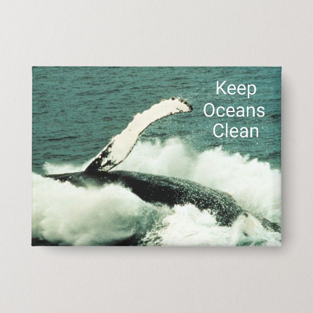 Humpback Whale Beauty Breaching: Schaltfläche Button (Vorderseite)