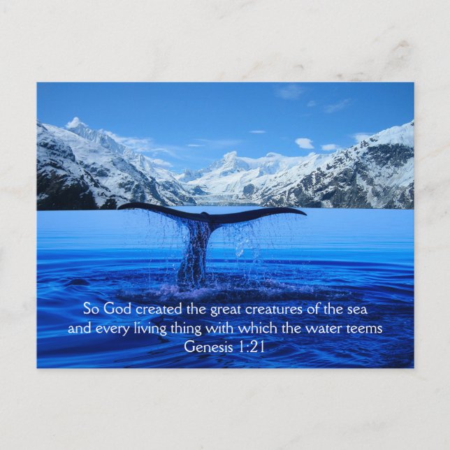 Humpback Whale Bible Verse - Postkarte (Vorderseite)