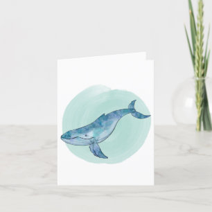 Humpback Whale Blank Card geklappt Danke Karte