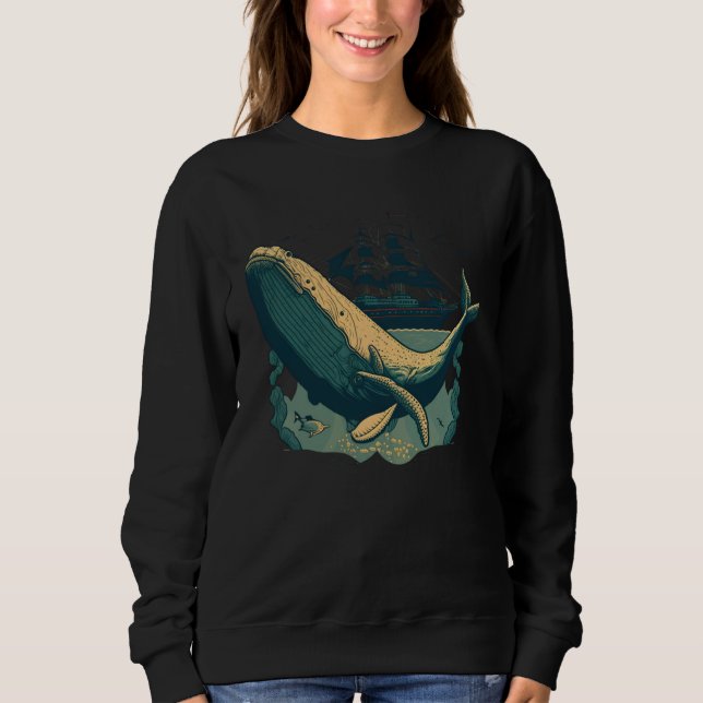 Humpback Whale Marine Conservation Ocean Environme Sweatshirt (Vorderseite)