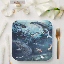 Humpback Whale | Ocean Birthday Party Pappteller