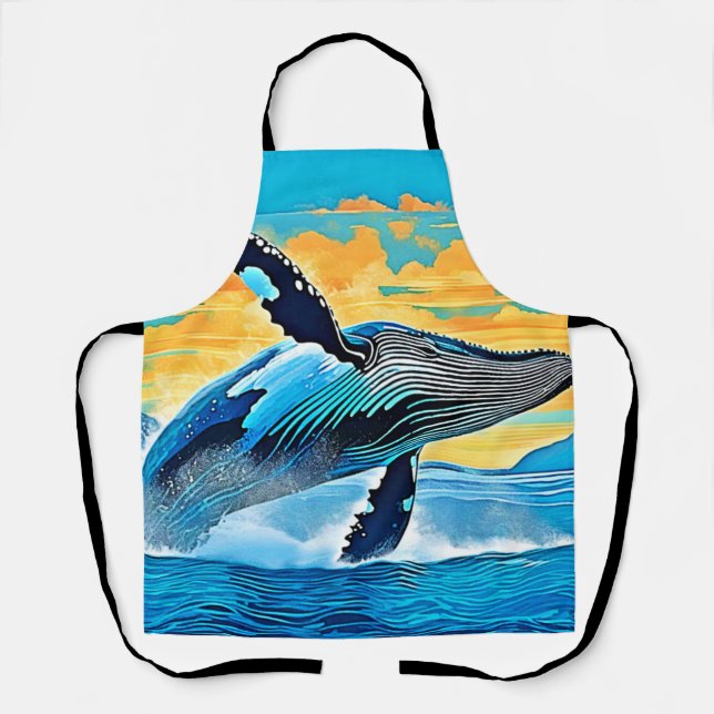 Humpback Whale Ocean Freedom Jump Design Schürze (Vorderseite)