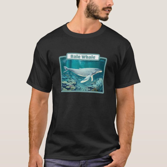 Humpback Whale Reef Ocean Summer Theme Design Bale T-Shirt (Vorderseite)