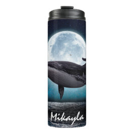 Humpback Whale über Vollmond Thermosbecher
