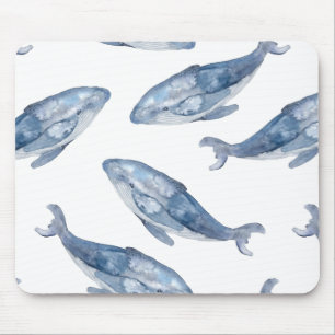 Humpbackwale in Aquarellen Mousepad