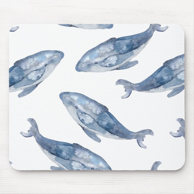 Humpbackwale in Aquarellen Mousepad (Vorne)
