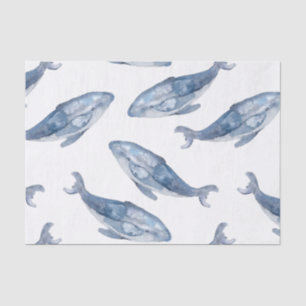 Humpbackwale in Aquarellen Seidenpapier